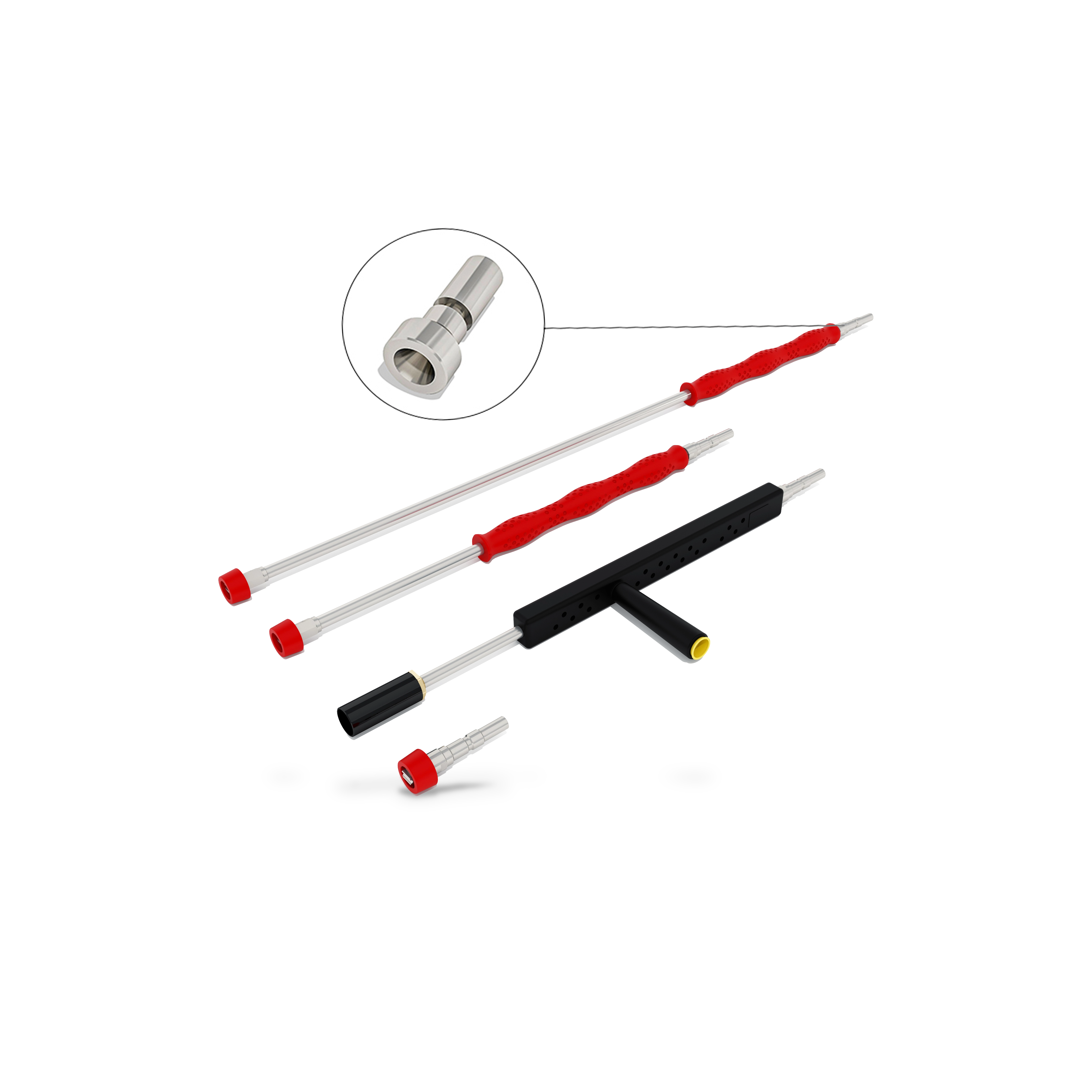 Kit lance System Color rosso multipressione senz’aria compressa