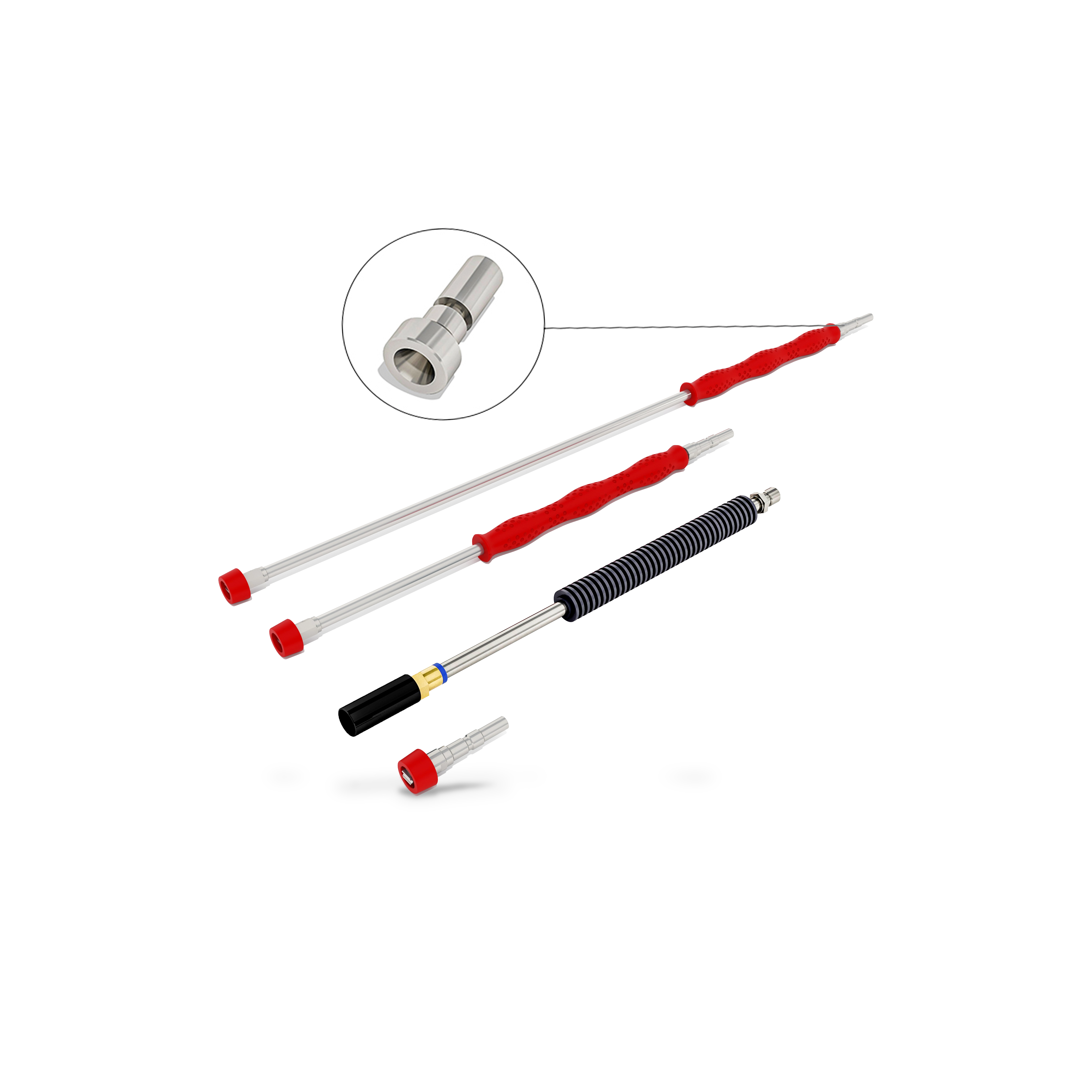 Kit lance System Color rosso multipressione con aria compressa