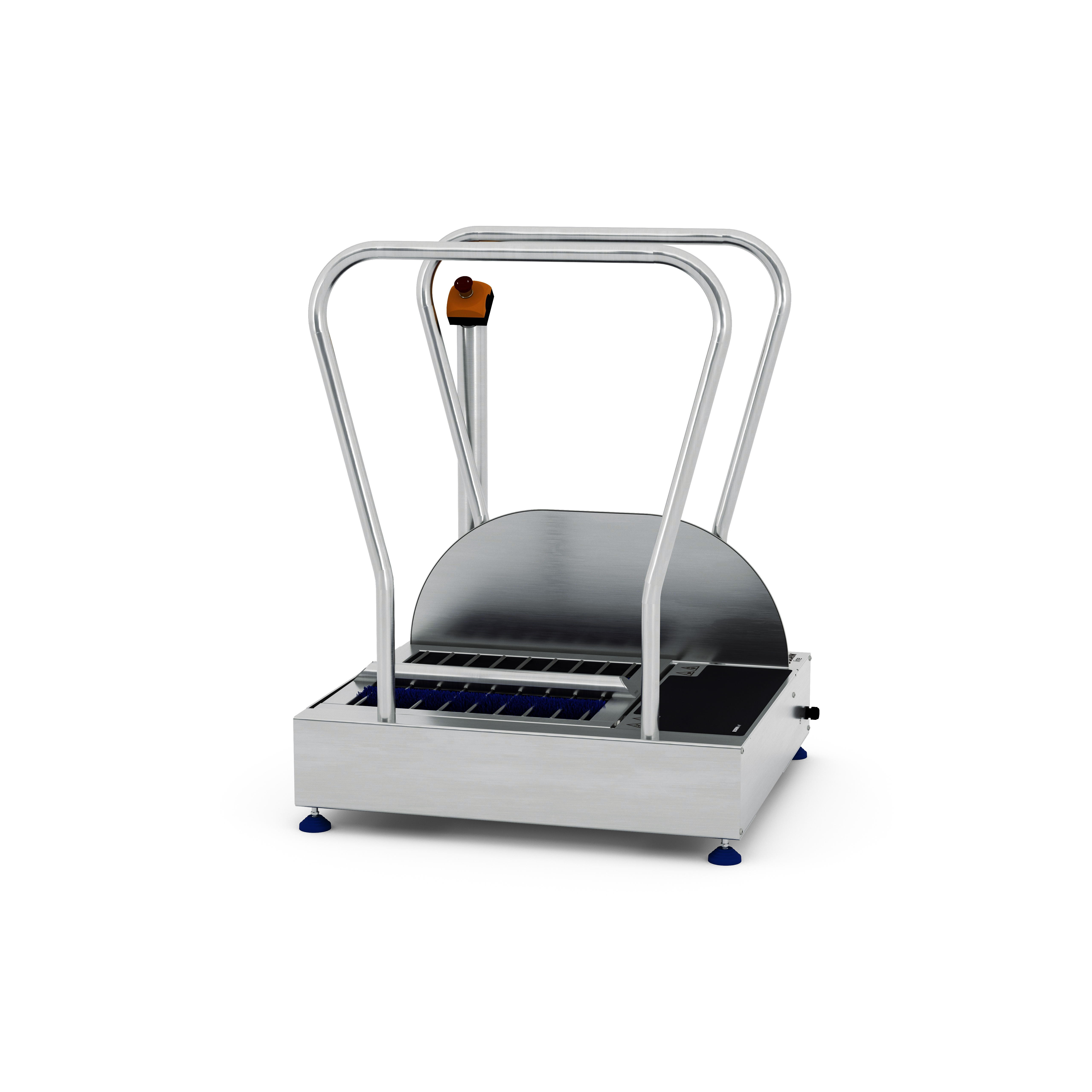 borin base mini sanitizing walkway for sole brushing and sanitization, with handrails, 60 cm of spiral brushes and wash kit with spray gun