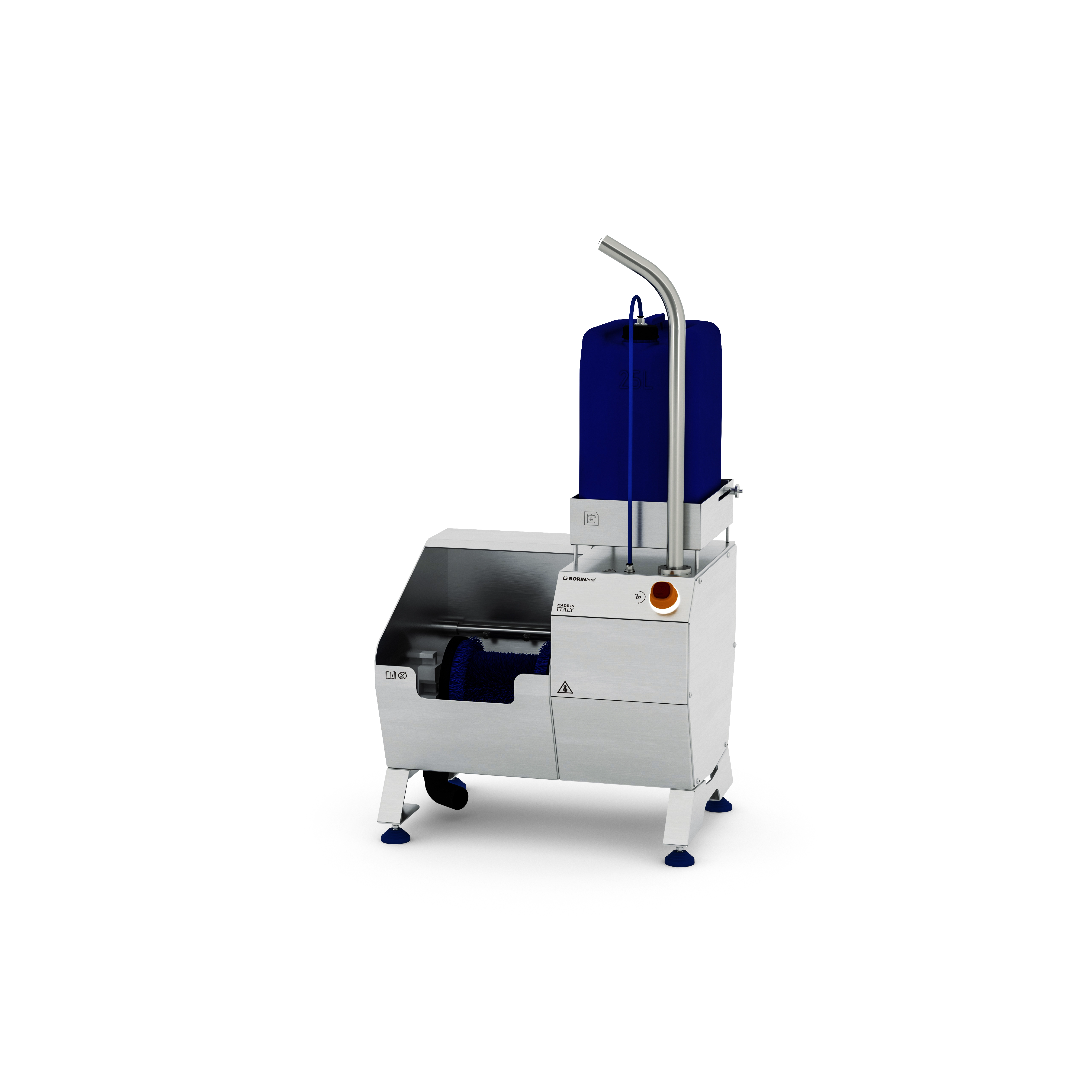 borin bull mini eco sanitizing station for sole and toe cap cleaning and sanitization, with single-rotation brush and ejector for product dosage adjustment