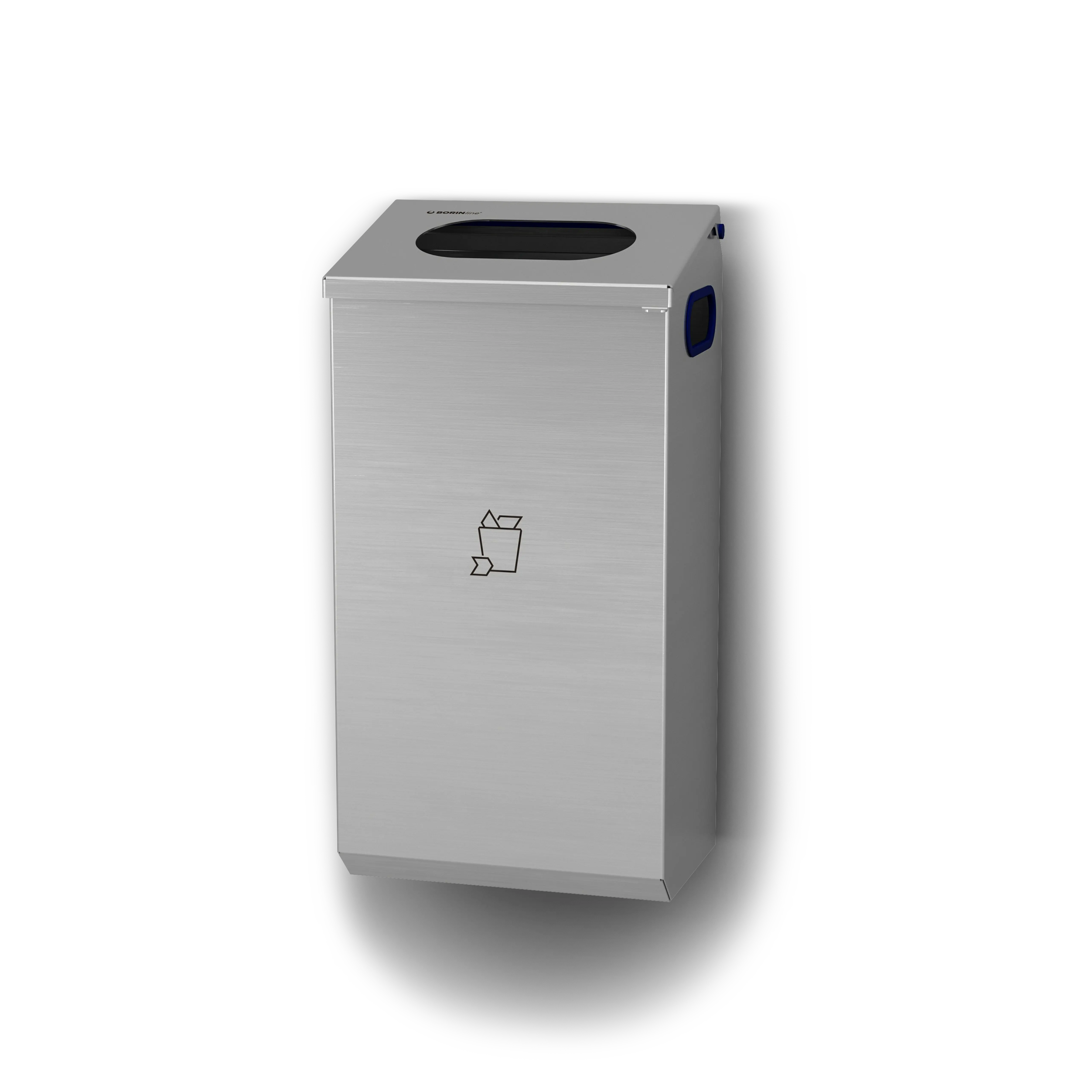 cestino pensile borin in acciaio inox da 58 l con struttura rimovibile e sorreggi sacchetto